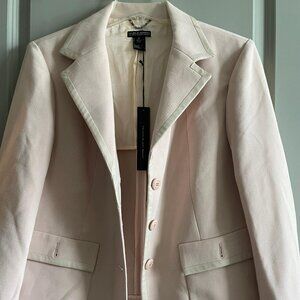 Pamela Dennis Women's Blazer – Nude with Contrast Details, Like New